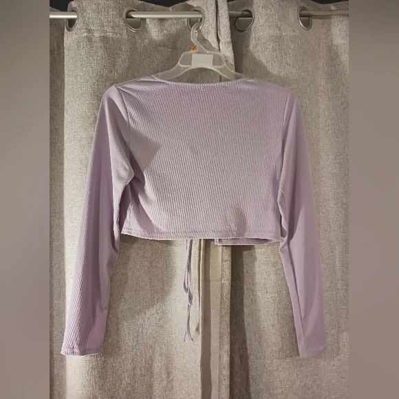 ROMWE WOMEN'S LARGE PURPLE LONG SLEEVE TOP💜 - Picture 2 of 3
